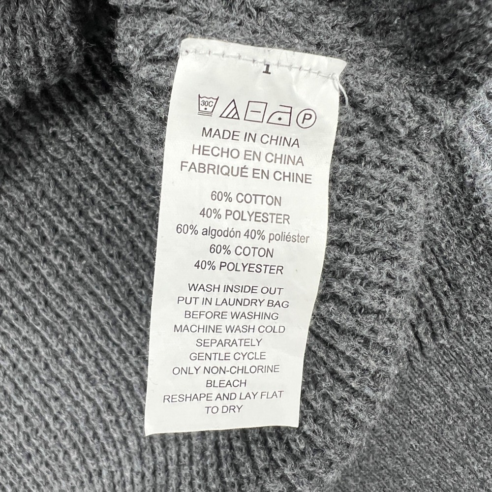 Michael Kors Turtleneck Sweater Womens Small Gray Waffle Knit Office Minimalist - Picture 3 of 7